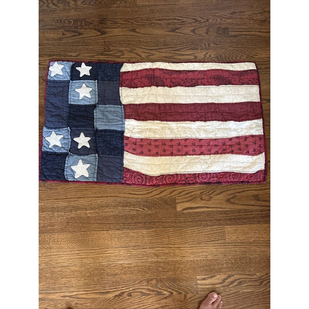 Pottery Barn Americana Flag King Sham Quilted America Rare 2014 Pillowcase